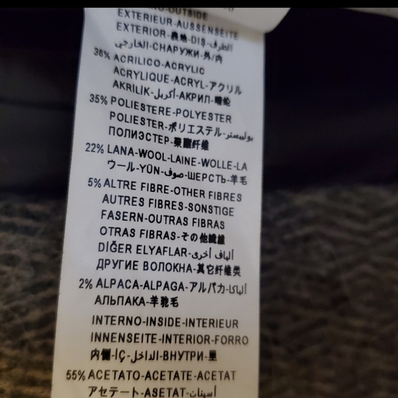 Benetton Grey Crop Sleeve Lapel Collar Wool Loose Coat US 10 / EU 40 - Picture 7 of 7